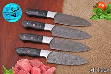 CUSTOM HAND MADE FORGED DAMASCUS STEEL STEAK CHEF KNIFE KITCHEN KNIVE SET - 1624