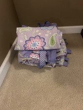 Purple Flower Duvet Cover Twin Cotton Girls Twin 68"x86" C Purple Floral