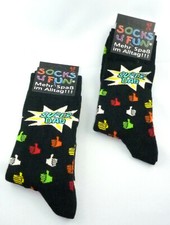 Super Dad Happy Multicolor Fun Socks 2 Pairs Cotton Blend Football
