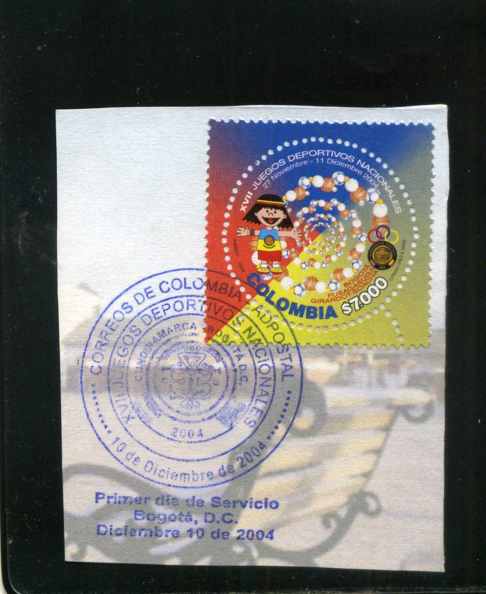 marcofilia>> ''17th NATIONAL GAMES-CUNDINAMARCA  COLOMBIA  2004