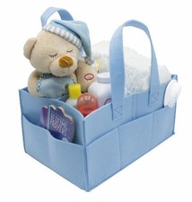 Sorbus Felt Baby Organizer Diaper Caddy with Handle, Luxury Storage Blue 