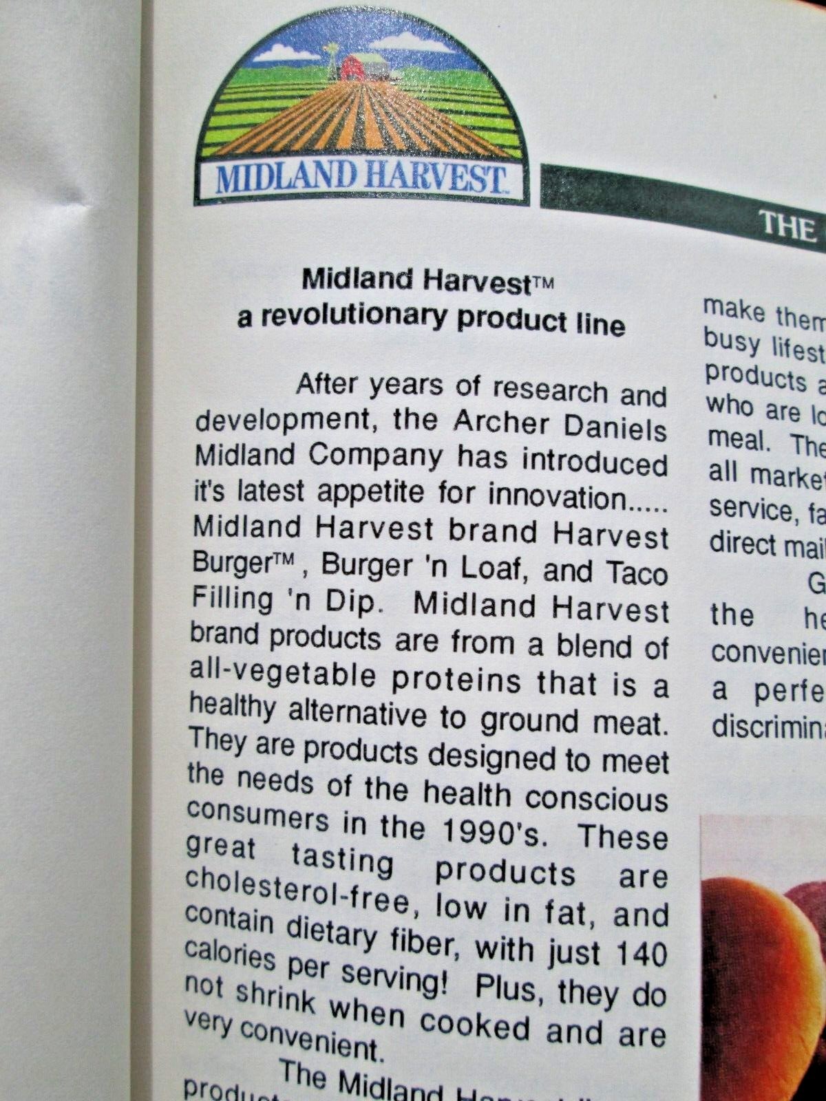 1990's ADM Archer Daniels Midland Midland Harvest Soy Protein Meat Substitute PB