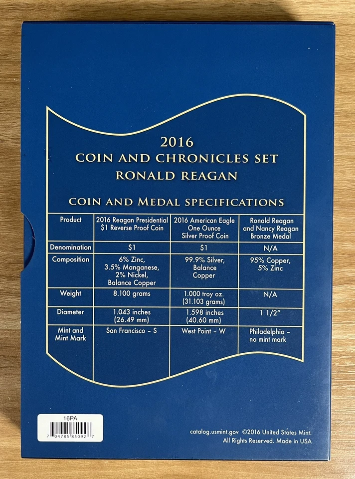 2016 Ronald Reagan Coin And Chronicles Set with Proof Silver Eagle OGP & COA - Image 2 of 4