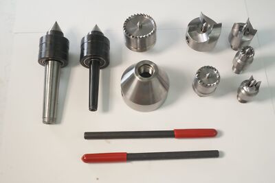 9-teiliges Set Antriebs- & Live-Zentren für Drechselmaschine 51209S04 brandneu M33