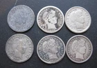 6 - BARBER SILVER DIMES 1900-O 1907 1907-O 1912 1914 1892-O