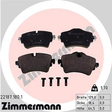 Zimmermann 22187.180.1 Brake Pad Set, Disc Brake Front Axle for BMW BMW (B