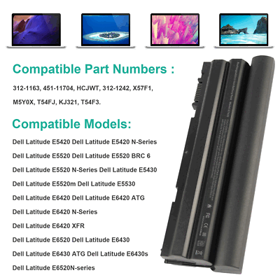 Laptop Akku Für Dell Latitude E6420 E6520 Serie - 5200mAh 6 Zellen