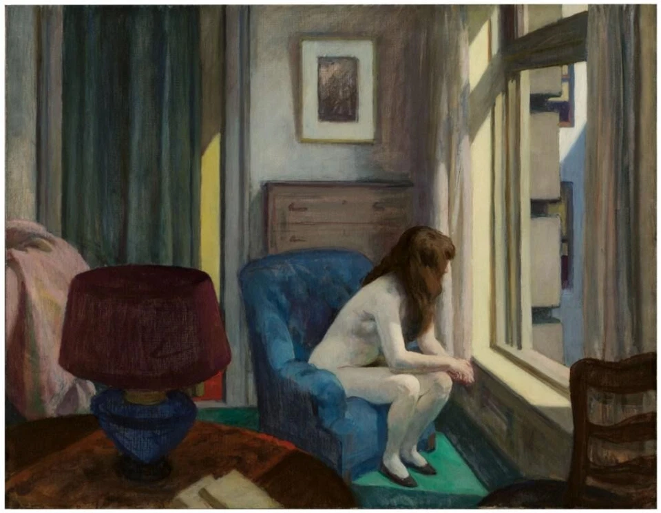 11 A.M. - Impresión artística Edward Hopper 1949, escena interior realista, vintage estadounidense Foto 2 de 2