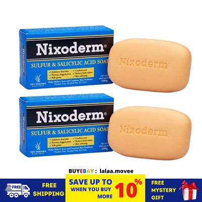 2 Schachteln NIXODERM Schwefel & Salicylsäure Seife 100g - Akne/häufiges Haut...