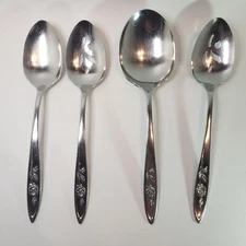 Oneida MY ROSE Stainless Serving Spoons Mix Set Of 4 Pierced + More Replacements