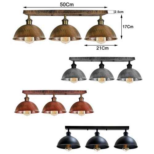 3 Way Industrial Style Ceiling Light Modern Kitchen Hanging Metal Pendant Lamp - Picture 3 of 27