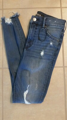 Express Jeans Stretch Denim Perfect Sz 2 Ankle High Rise Distressed Never Worn 