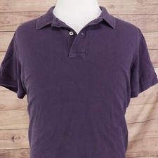 EDDIE BAUER SHORT SLEEVE PURPLE MESH COTTON POLO SHIRT MENS SIZE L LARGE