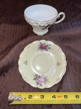 VTG MK HANDPAINTED OCCUPIED JAPAN GRACEFUL TEA CUP  SAUCER MINT COND