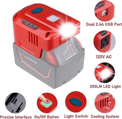 Wechselrichter für Milwaukee, 150W Tragbares Netzteil Inverter für Milwauk... - Bild 3 von 8