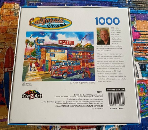 Cra-Z-Art Puzzle California Dreams Half Moon Motel 1000 Pieces Complete - Picture 3 of 3