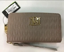 Badgley Mischka Wallet Long with Phone Pocket and Wristlet Taupe 8" x 4" New🔥