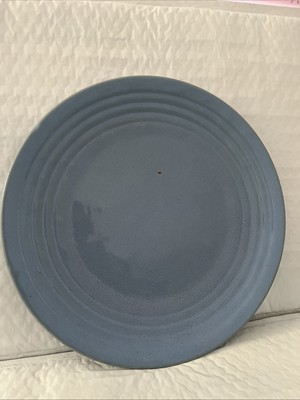 VINTAGE BAUER LOS ANGELES CALIFORNIA POTTERY BLUE RINGWARE RING PLATE 10 3/4 