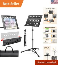 Music Stand, Tri-fold Panel Foldable Sheet Music Stand  Adjust Height 30" to...