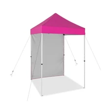 Pop Up Canopy 5x5 Outdoor Portable One Removable Sunwall Carry Bag Included Pink
