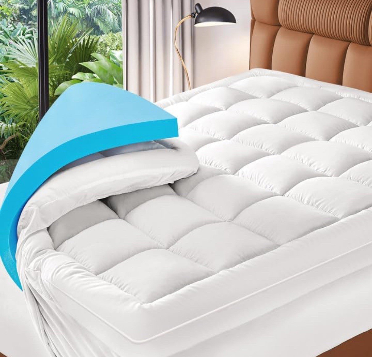 Dual Layer 3 Inch Memory Foam Mattress Topper QueenSize, 2 I