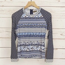 Tommy Bahama  Blue Paisley Long Sleeve Rashguard Top