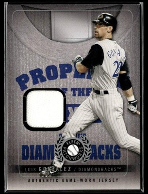 2005 Fleer Patchworks #PO-LG Luis Gonzalez Property of Jersey CREASE