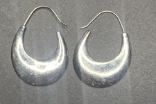 Sterling Silver Crescent Hoop Earrings Minima...