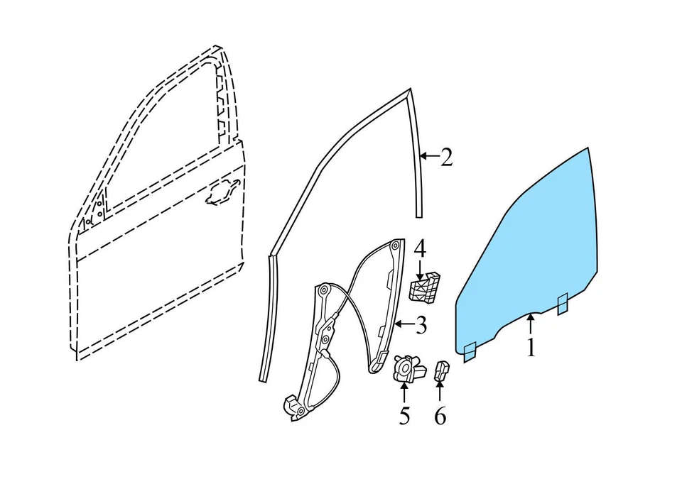 2008 BMW 535XI — стекло окна передней левой двери 7110633 - Изображение 2 из 4