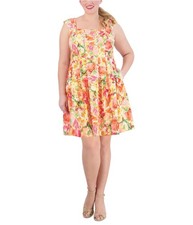 Vince Camuto Pleated-Strap Dress Multicoloured 18W