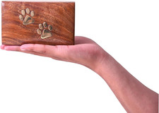 Handmade Rosewood Pet Urn for Keepsake Memorial of Dogs,Cats Wooden Urns for Pet