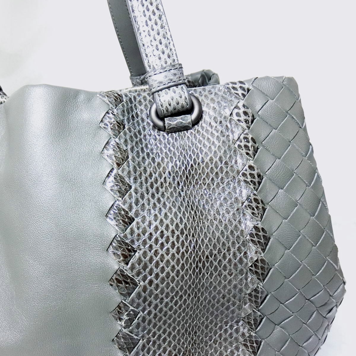 Bottega Veneta Intrecciato Nappa Ayers Tote Gray Leather thumbnail 7