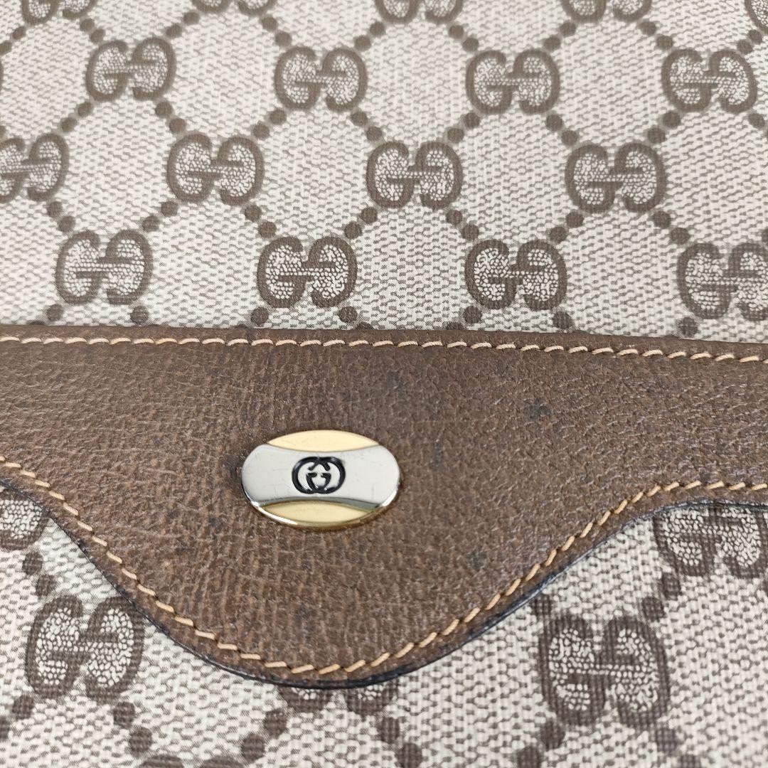 GUCCI Vintage Sherry Line Tote Bag Beige Brown PVC Leather 35cm EX thumbnail 14