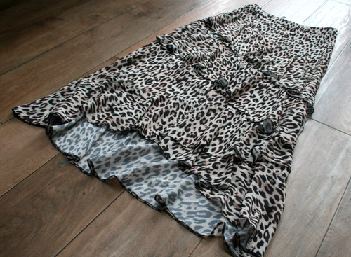 NEW&TAGS RIVER ISLAND animal print ruffle maxi skirt SIZE 8 tiered lined hi low - Picture 4 of 7