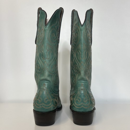 Old Gringo Yippee Kiyay Floral Embroidered Green Cowboy Western Boots Size 7B - Picture 6 of 12