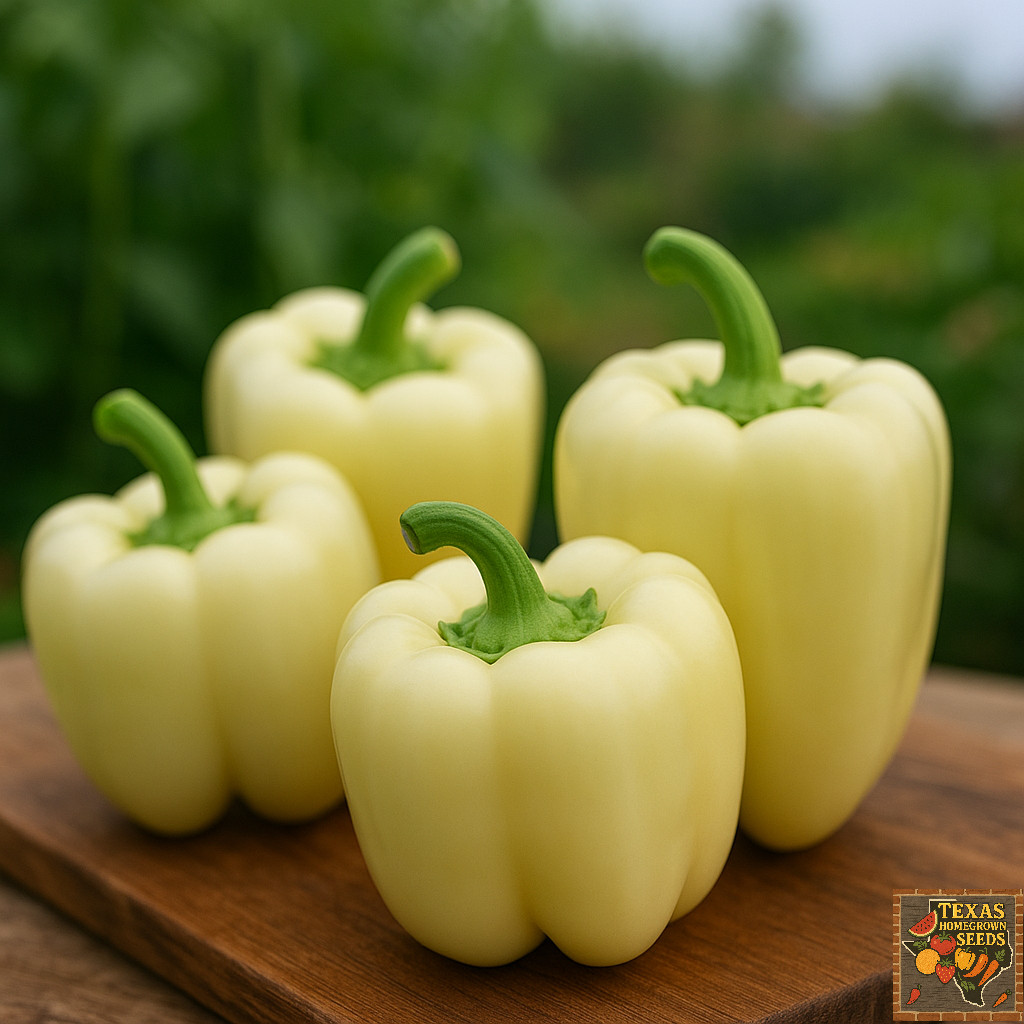 100 Heirloom White Cloud Bell Pepper Seeds - Giant Extra Sweet White Bell Pepper