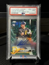 2018 Topps Chrome - Rookie Auto Austin Meadows #RA-AUM Green Refractor /99 PSA 9