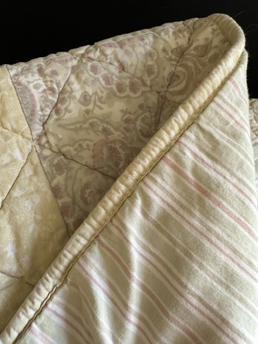 Vtg Patchwork Quilt Coverlet Sham Bed Skirt Set Full 85x83 Cottage Shabby Chic - Picture 20 of 24