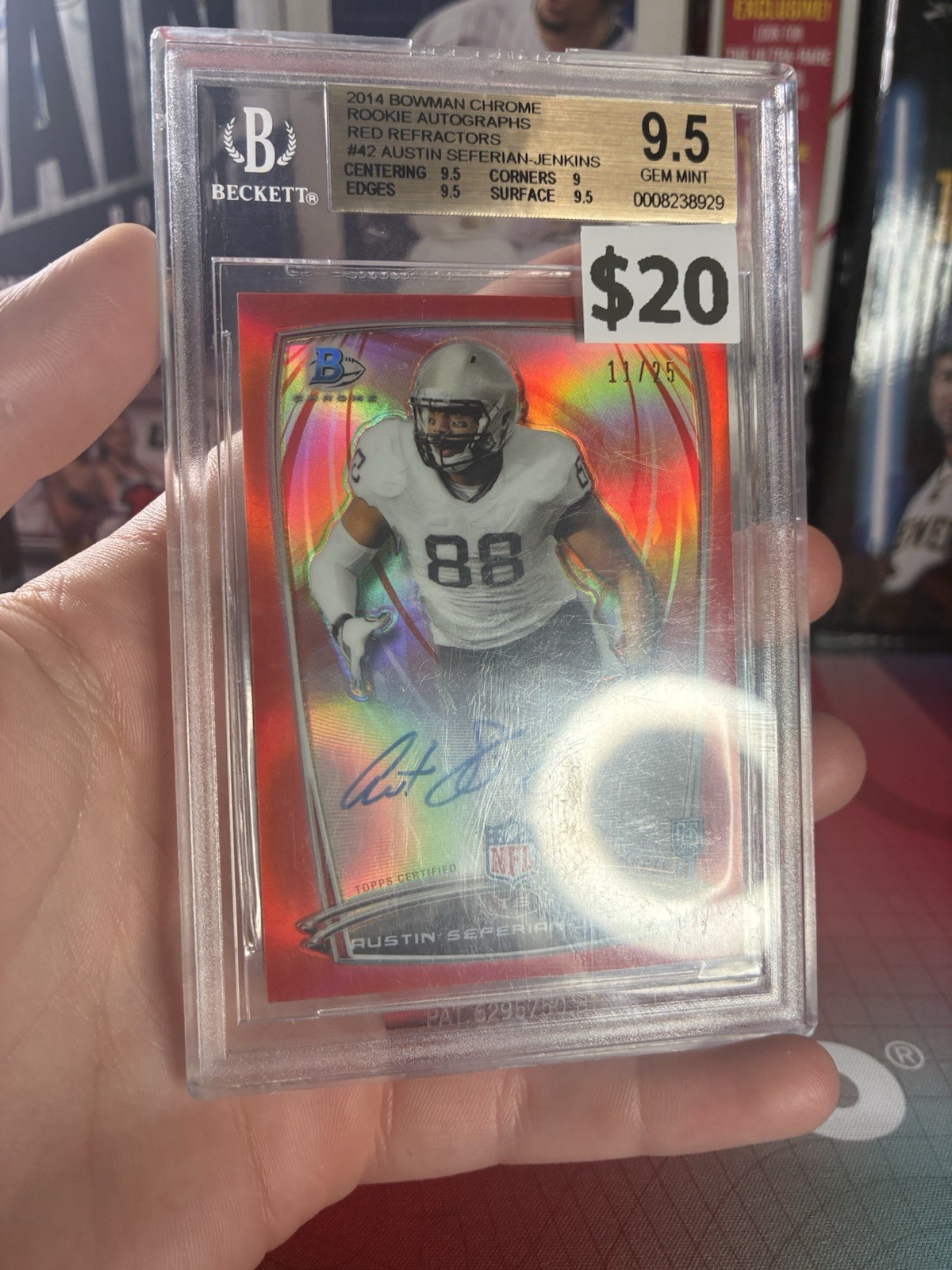Austin Seferian-Jenkins Bowman Chrome Rookie Autograph #42 Red