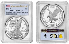 2025 P Silver American Eagle $1 Marine PCGS PR69DCAM Advanced Release #695