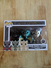 Funko Pop Game of Thrones - Drogon, Rhaegal & Viserion -Metallic 3 Pack GAMESTOP