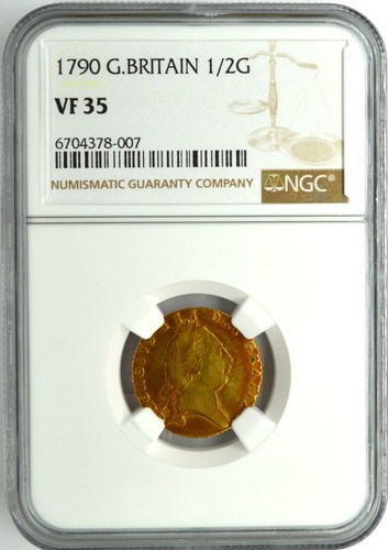 1790 GROSSBRITANNIEN GOLD HALB GUINEA 1/2 G NGC SS 35