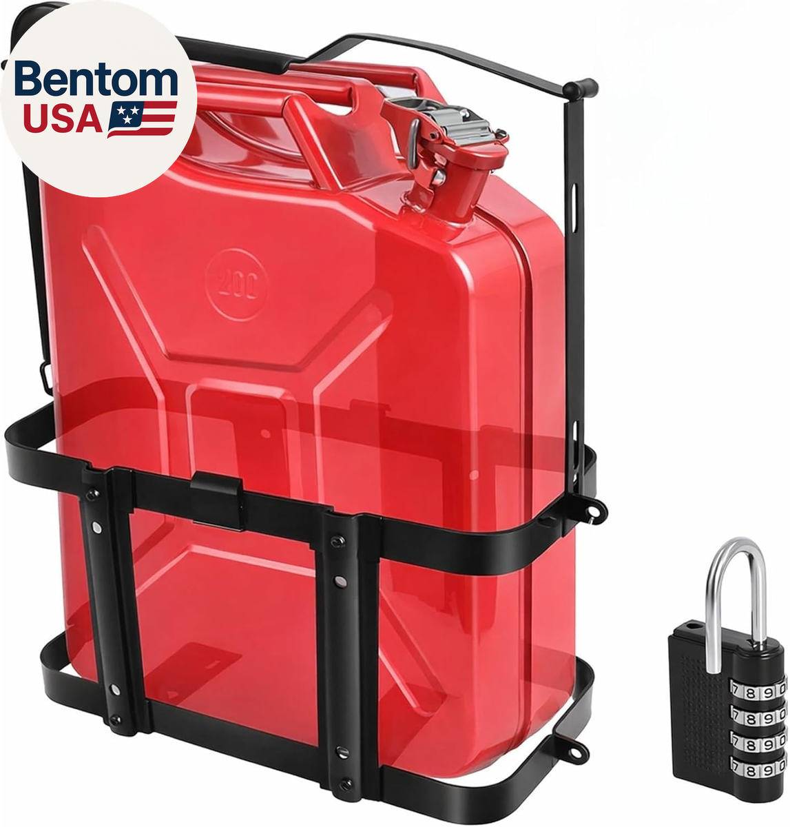 Jerry Gas Can Holder Rack with Combination Lock, Jerry Can Mount