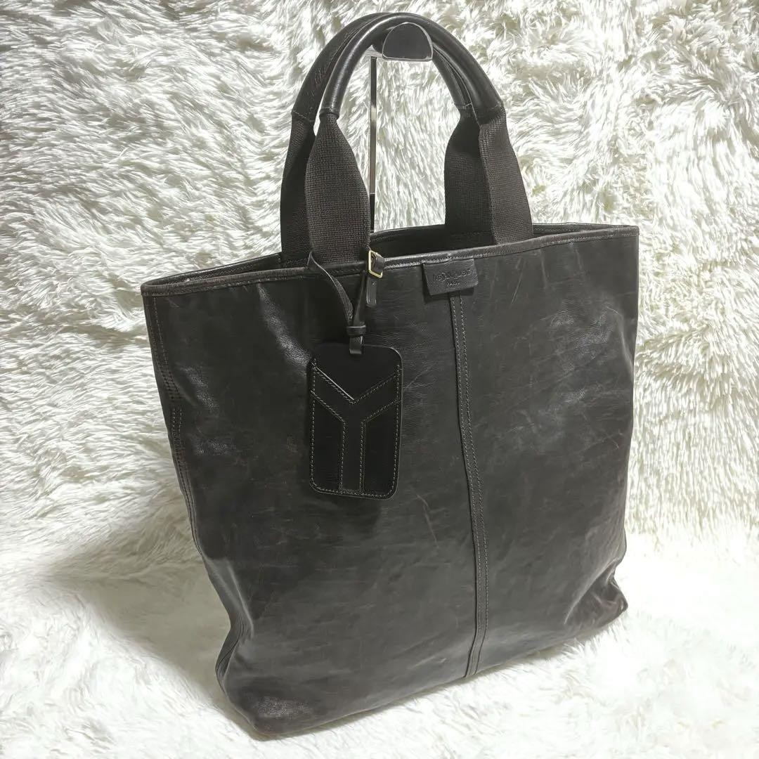 Masterpiece Yves Saint Laurent Tote Bag Large Capacity Leather Brown
