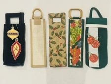 Set Of 5 Reusable Wine Bottle Gift Bags