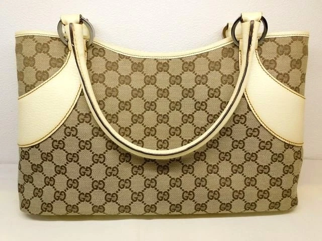 Sac à main Gucci 113015 GG motif toile cuir beige ivoire sac femme GU