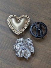 Steve Madden Black/Silver/Gold Reversible Belt 3 Buckles in Gift Set