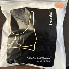 truekind Daily Comfort Wirefree Shaper Bra Woman s XL White Nylon/Spandex NWT
