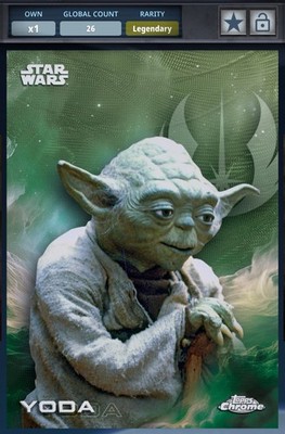 Star Wars Digital Card Trader Chrome 2025 Legendary Kashyyk Green Yoda 99cc