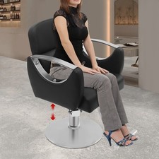 Black Hair Salon Chair Heavy Duty Hydraulic Barber Chair Hair Styling Chair Spa